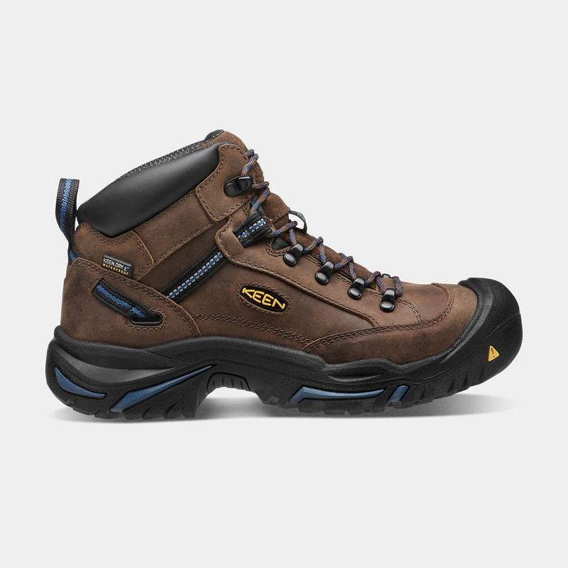 Keen Braddock Al Waterproof Mid Steel Toe Mens Work Boots Brown/Black NZ Sale (3280-WEGNR)